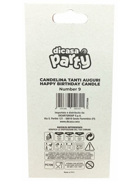 Dicasa Candelina Buon Compleanno - Numero 9